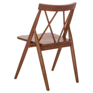 Safavieh Gayle Dining Chair Set Of 2 - Elegant Walnut Finish, Modern Design, Sturdy Rubberwood Construction Walnut Wood Dch9218b-set2