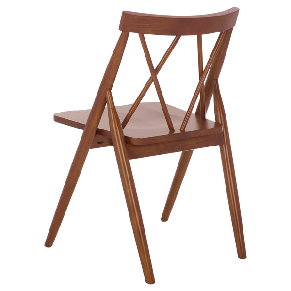 Safavieh Gayle Dining Chair Set Of 2 - Elegant Walnut Finish, Modern Design, Sturdy Rubberwood Construction Walnut Wood Dch9218b-set2