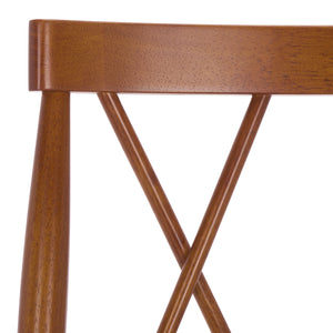 Safavieh Gayle Dining Chair Set Of 2 - Elegant Walnut Finish, Modern Design, Sturdy Rubberwood Construction Walnut Wood Dch9218b-set2