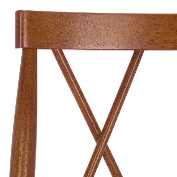 Safavieh Gayle Dining Chair Set Of 2 - Elegant Walnut Finish, Modern Design, Sturdy Rubberwood Construction Walnut Wood Dch9218b-set2