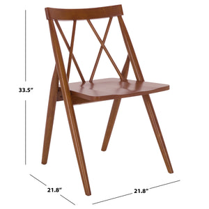 Safavieh Gayle Dining Chair Set Of 2 - Elegant Walnut Finish, Modern Design, Sturdy Rubberwood Construction Walnut Wood Dch9218b-set2