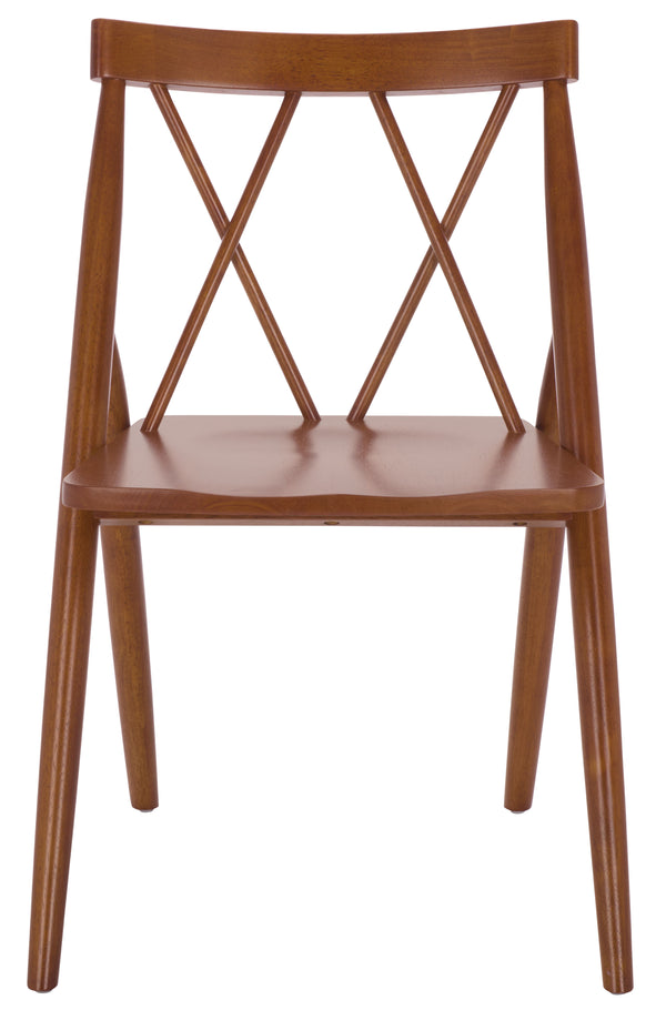 Safavieh Gayle Dining Chair Set Of 2 - Elegant Walnut Finish, Modern Design, Sturdy Rubberwood Construction Walnut Wood Dch9218b-set2