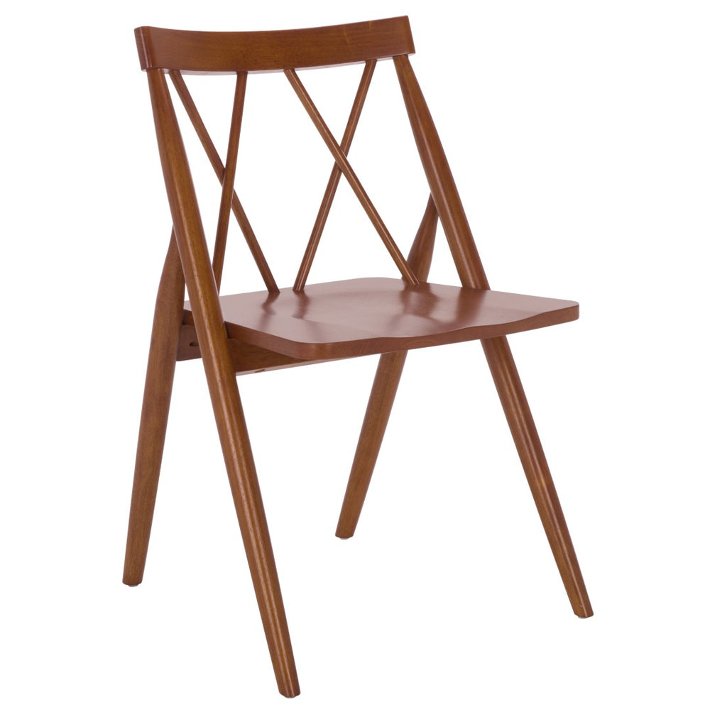 Safavieh GAYLE Dining Chair - Modern Solid Rubberwood Design for Stylish Comfort in Any Dining Space Walnut DCH9218B-SET2