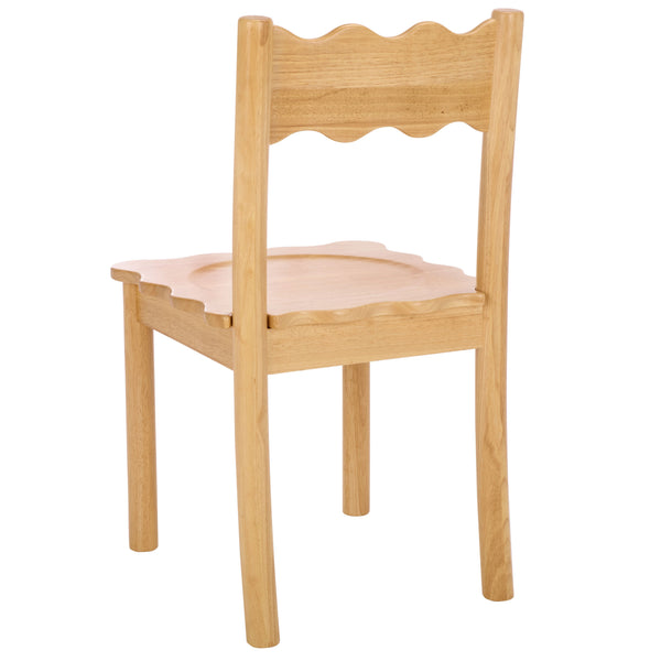 Nolly Scallop Dining Chair Set Of 2 With Curved Ergonomic Back And Solid Wood Frame For Cozy, Stylish Meals