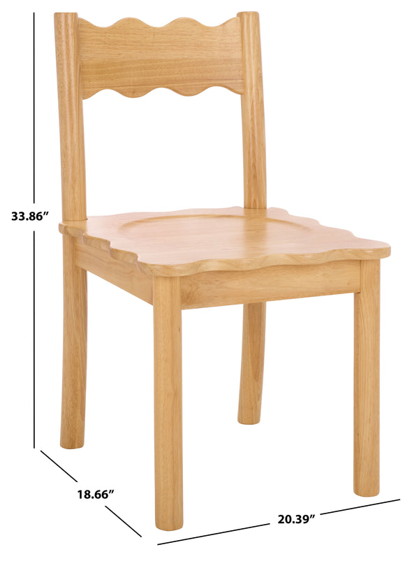 Nolly Scallop Dining Chair Set Of 2 With Curved Ergonomic Back And Solid Wood Frame For Cozy, Stylish Meals