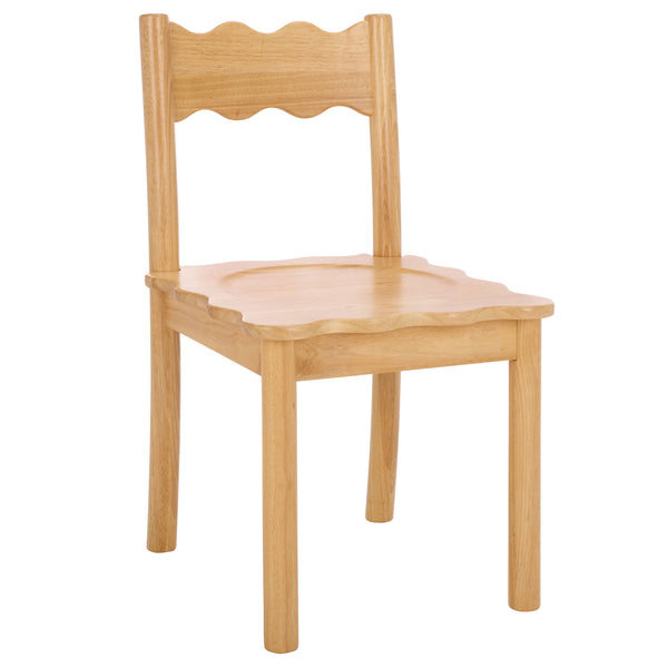 Nolly Scallop Dining Chair Set Of 2 With Curved Ergonomic Back And Solid Wood Frame For Cozy, Stylish Meals