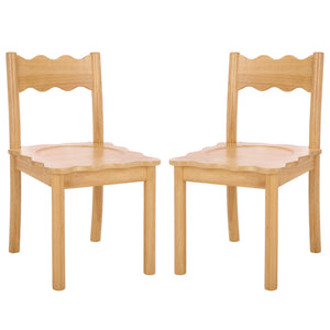 Nolly Scallop Dining Chair Set Of 2 With Curved Ergonomic Back And Solid Wood Frame For Cozy, Stylish Meals