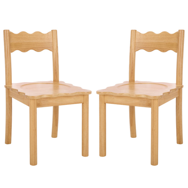 Nolly Scallop Dining Chair Set Of 2 With Curved Ergonomic Back And Solid Wood Frame For Cozy, Stylish Meals