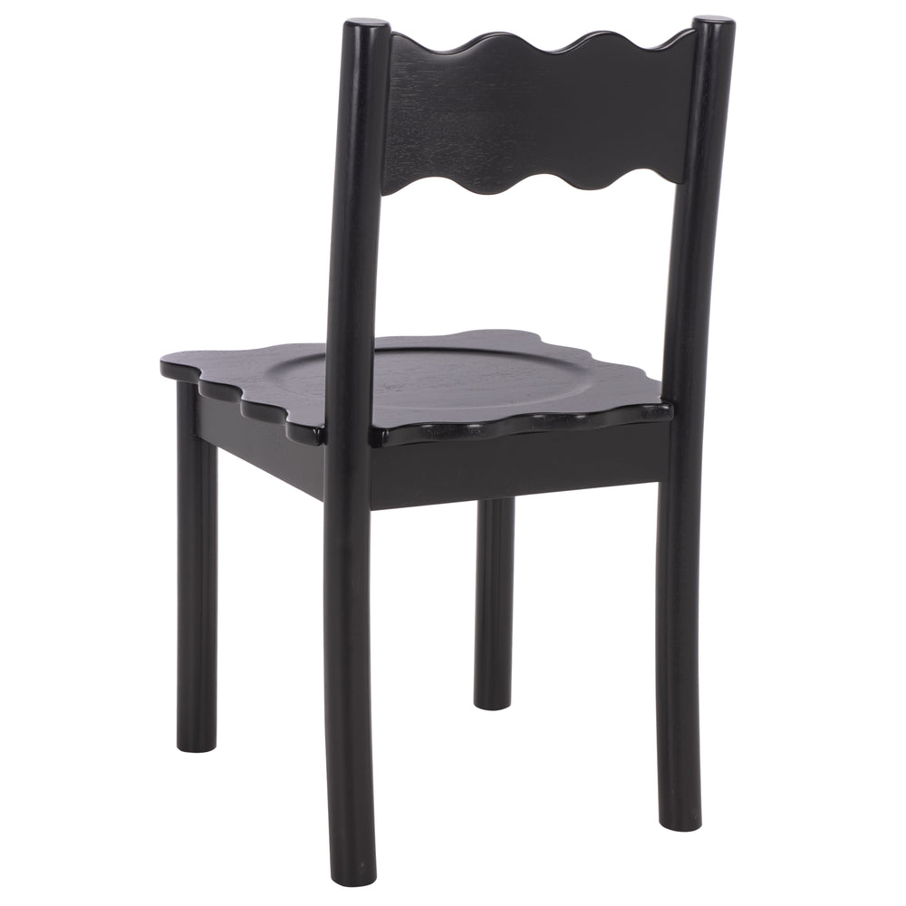 Nolly Scallop Dining Chair Set Of 2 With Curved Ergonomic Back And Solid Wood Frame For Cozy, Stylish Meals