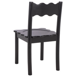 Nolly Scallop Dining Chair Set Of 2 With Curved Ergonomic Back And Solid Wood Frame For Cozy, Stylish Meals