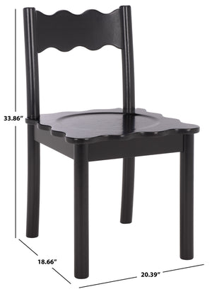 Nolly Scallop Dining Chair Set Of 2 With Curved Ergonomic Back And Solid Wood Frame For Cozy, Stylish Meals