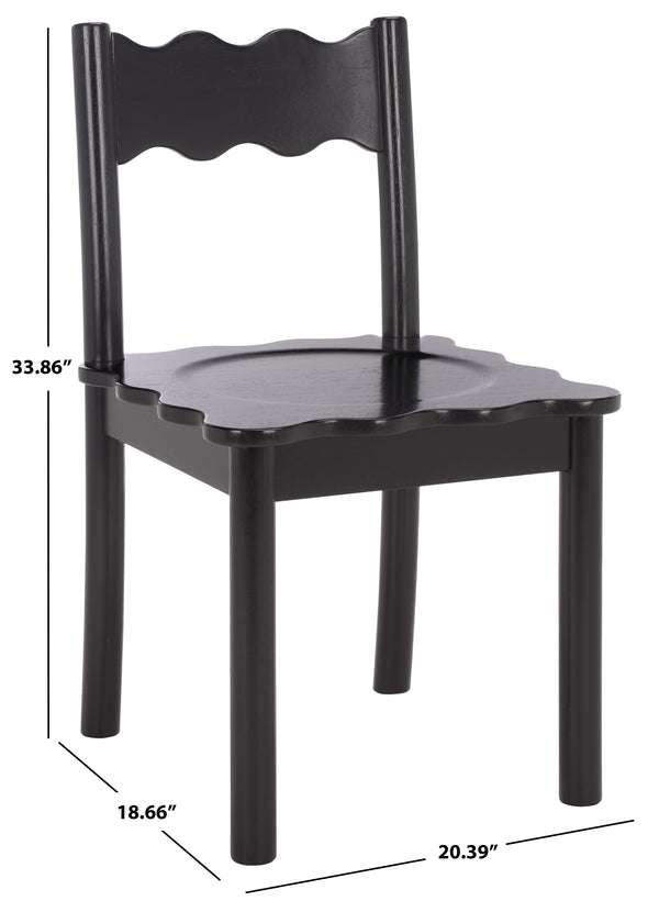 Nolly Scallop Dining Chair Set Of 2 With Curved Ergonomic Back And Solid Wood Frame For Cozy, Stylish Meals