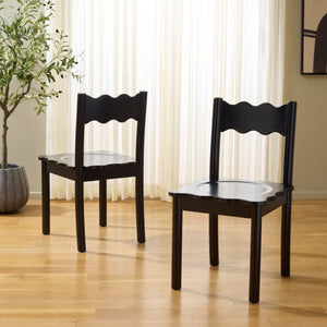 Nolly Scallop Dining Chair Set Of 2 With Curved Ergonomic Back And Solid Wood Frame For Cozy, Stylish Meals