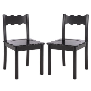 Nolly Scallop Dining Chair Set Of 2 With Curved Ergonomic Back And Solid Wood Frame For Cozy, Stylish Meals