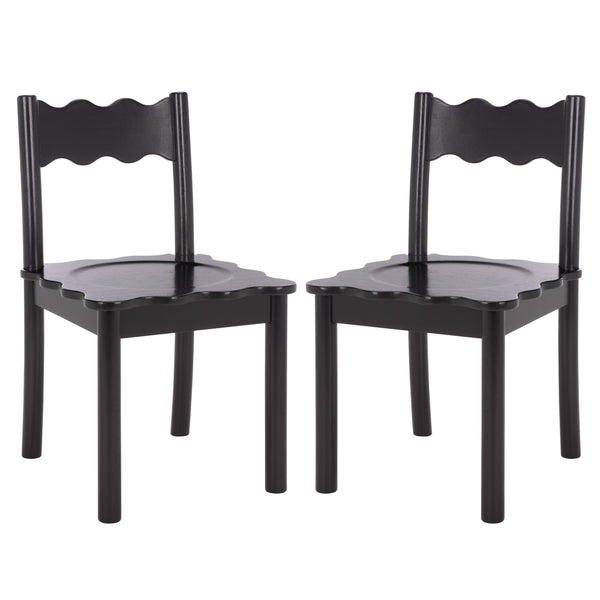 Nolly Scallop Dining Chair Set Of 2 With Curved Ergonomic Back And Solid Wood Frame For Cozy, Stylish Meals
