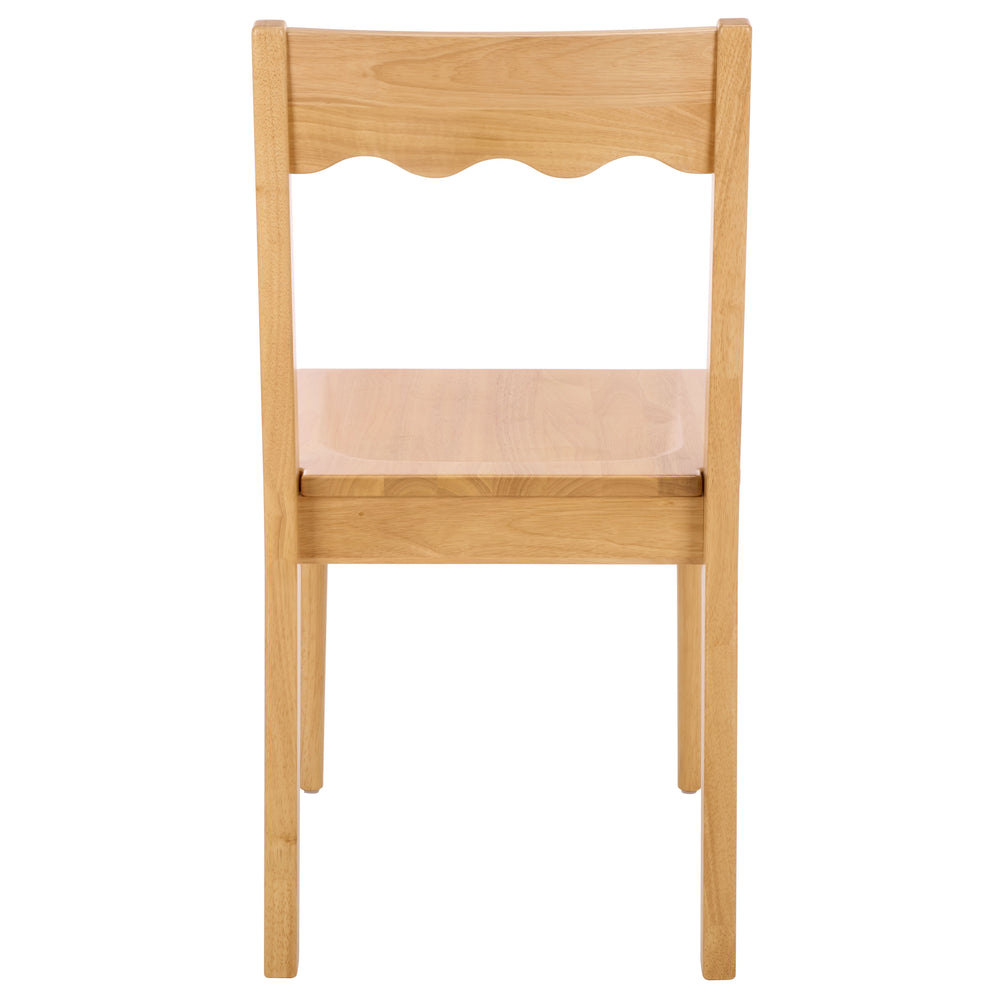 Rosetty Scallop Dining Chair Set Of 2 With Solid Wood Frame And Ergonomic Curved Back For Stylish Comfort