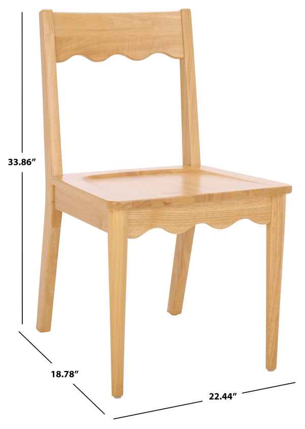 Rosetty Scallop Dining Chair Set Of 2 With Solid Wood Frame And Ergonomic Curved Back For Stylish Comfort