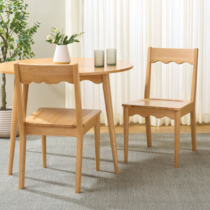 Rosetty Scallop Dining Chair Set Of 2 With Solid Wood Frame And Ergonomic Curved Back For Stylish Comfort