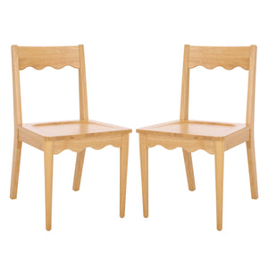 Rosetty Scallop Dining Chair Set Of 2 With Solid Wood Frame And Ergonomic Curved Back For Stylish Comfort