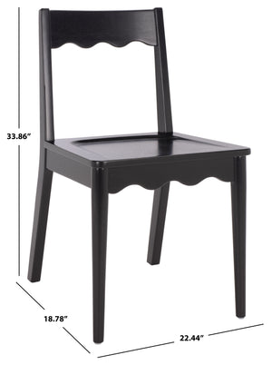 Rosetty Scallop Dining Chair Set Of 2 With Solid Wood Frame And Ergonomic Curved Back For Stylish Comfort