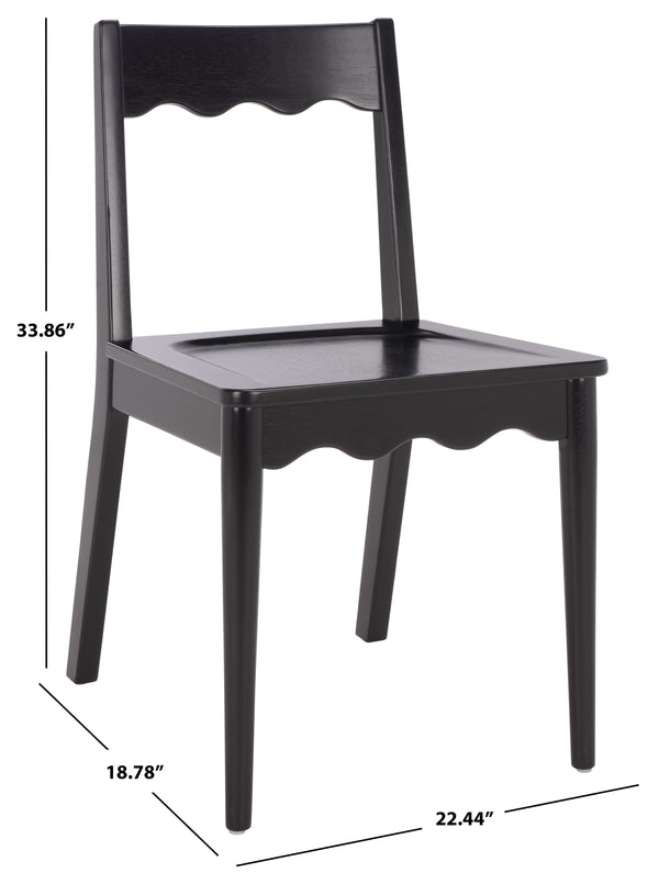 Rosetty Scallop Dining Chair Set Of 2 With Solid Wood Frame And Ergonomic Curved Back For Stylish Comfort
