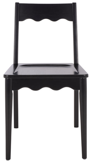 Rosetty Scallop Dining Chair Set Of 2 With Solid Wood Frame And Ergonomic Curved Back For Stylish Comfort