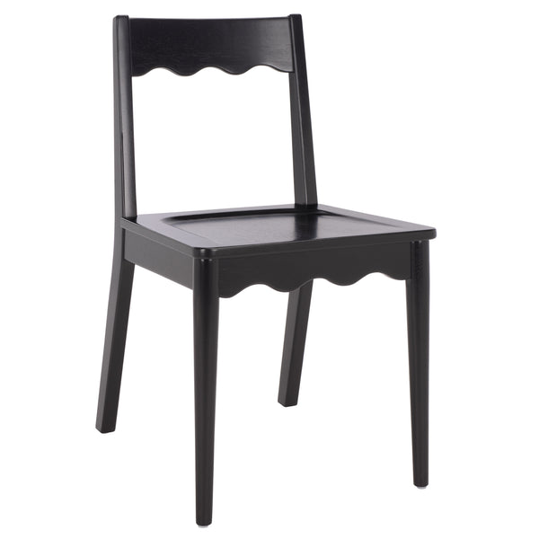 Rosetty Scallop Dining Chair Set Of 2 With Solid Wood Frame And Ergonomic Curved Back For Stylish Comfort