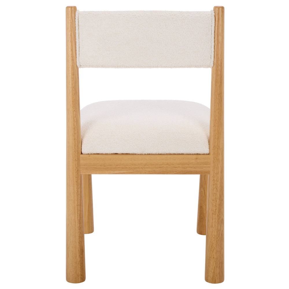 Makiko Dining Chair With Sculpted Wood Frame And Plush Upholstered Seat For Stylish Everyday Comfort
