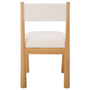 Makiko Dining Chair With Sculpted Wood Frame And Plush Upholstered Seat For Stylish Everyday Comfort
