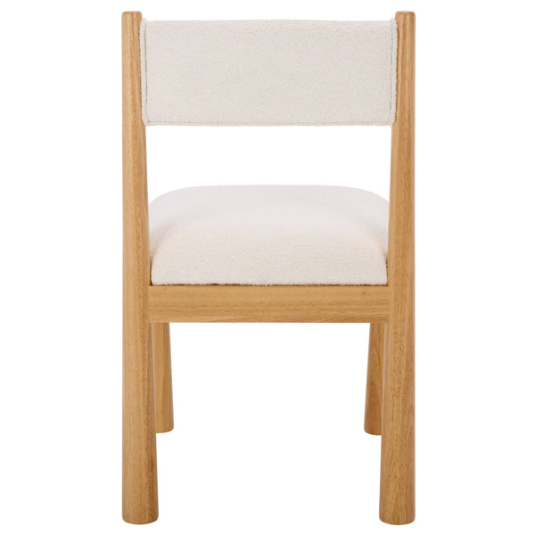 Makiko Dining Chair With Sculpted Wood Frame And Plush Upholstered Seat For Stylish Everyday Comfort