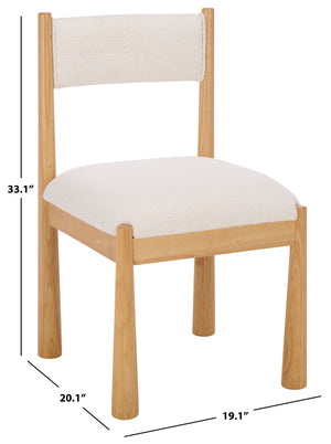 Makiko Dining Chair With Sculpted Wood Frame And Plush Upholstered Seat For Stylish Everyday Comfort