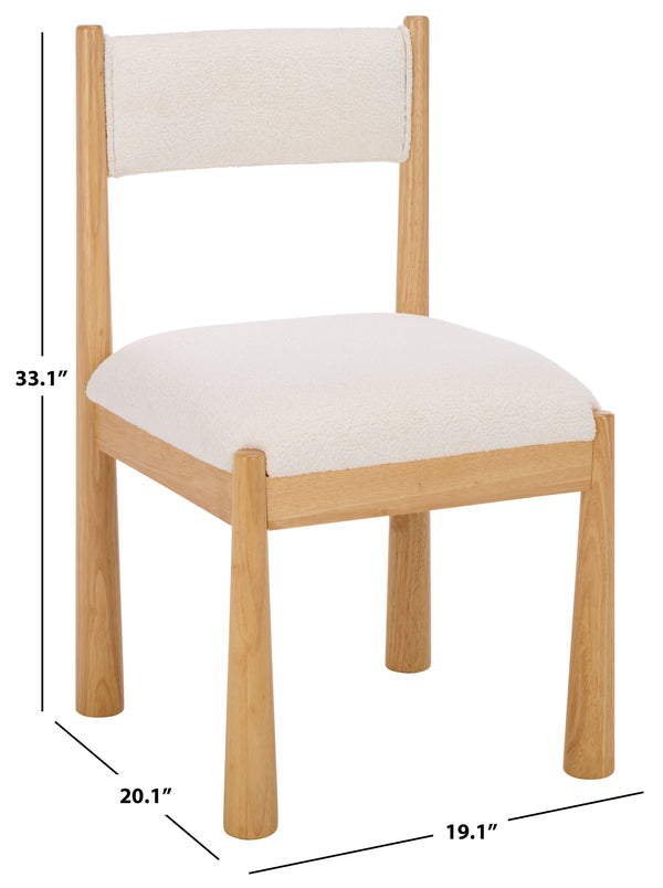 Makiko Dining Chair With Sculpted Wood Frame And Plush Upholstered Seat For Stylish Everyday Comfort