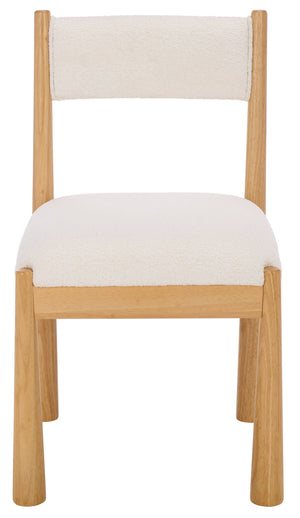 Makiko Dining Chair With Sculpted Wood Frame And Plush Upholstered Seat For Stylish Everyday Comfort