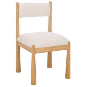 Makiko Dining Chair With Sculpted Wood Frame And Plush Upholstered Seat For Stylish Everyday Comfort