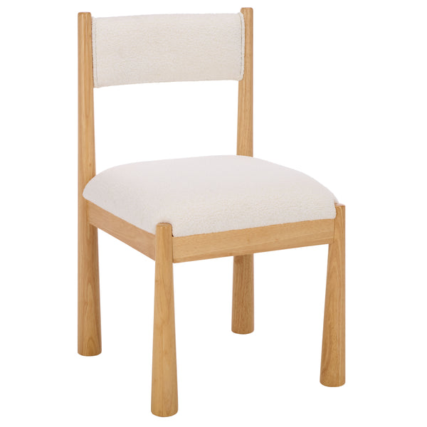 Makiko Dining Chair With Sculpted Wood Frame And Plush Upholstered Seat For Stylish Everyday Comfort