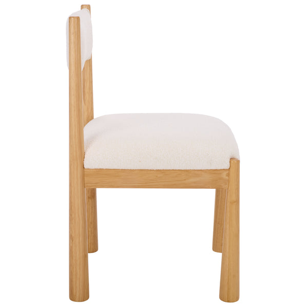 Makiko Dining Chair With Sculpted Wood Frame And Plush Upholstered Seat For Stylish Everyday Comfort