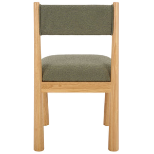 Makiko Dining Chair With Sculpted Wood Frame And Plush Upholstered Seat For Stylish Everyday Comfort