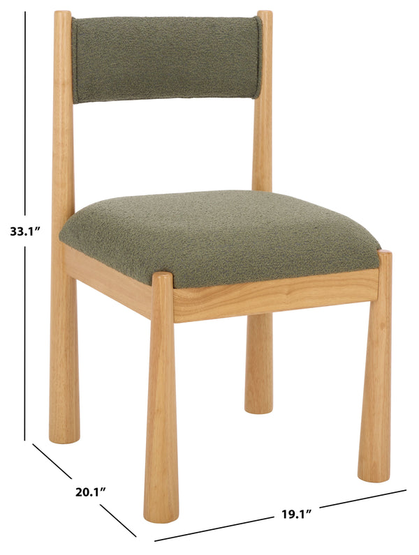 Makiko Dining Chair With Sculpted Wood Frame And Plush Upholstered Seat For Stylish Everyday Comfort