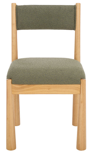 Makiko Dining Chair With Sculpted Wood Frame And Plush Upholstered Seat For Stylish Everyday Comfort