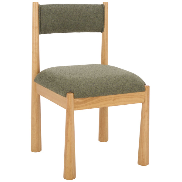 Makiko Dining Chair With Sculpted Wood Frame And Plush Upholstered Seat For Stylish Everyday Comfort