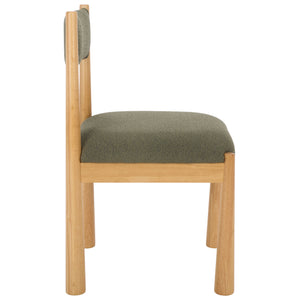 Makiko Dining Chair With Sculpted Wood Frame And Plush Upholstered Seat For Stylish Everyday Comfort