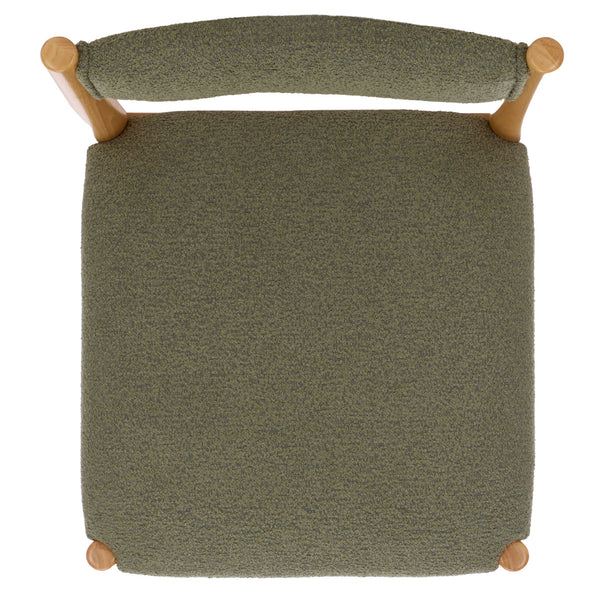 Makiko Dining Chair With Sculpted Wood Frame And Plush Upholstered Seat For Stylish Everyday Comfort
