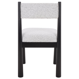 Makiko Dining Chair With Sculpted Wood Frame And Plush Upholstered Seat For Stylish Everyday Comfort