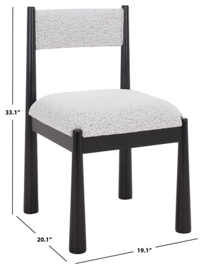 Makiko Dining Chair With Sculpted Wood Frame And Plush Upholstered Seat For Stylish Everyday Comfort