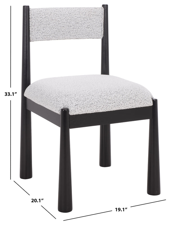Makiko Dining Chair With Sculpted Wood Frame And Plush Upholstered Seat For Stylish Everyday Comfort