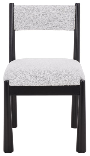 Makiko Dining Chair With Sculpted Wood Frame And Plush Upholstered Seat For Stylish Everyday Comfort