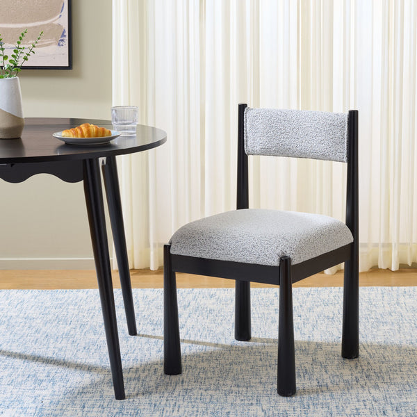 Makiko Dining Chair With Sculpted Wood Frame And Plush Upholstered Seat For Stylish Everyday Comfort