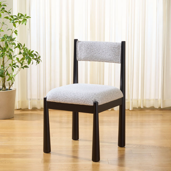 Makiko Dining Chair With Sculpted Wood Frame And Plush Upholstered Seat For Stylish Everyday Comfort