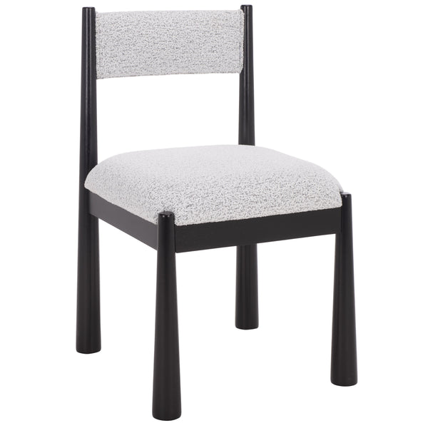 Makiko Dining Chair With Sculpted Wood Frame And Plush Upholstered Seat For Stylish Everyday Comfort
