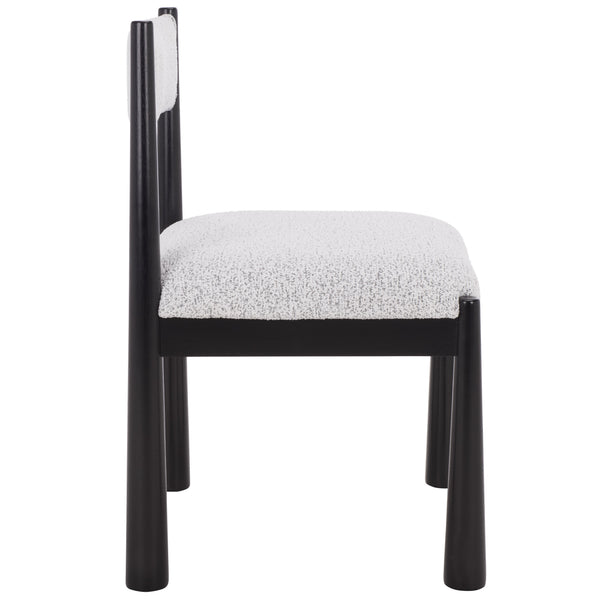 Makiko Dining Chair With Sculpted Wood Frame And Plush Upholstered Seat For Stylish Everyday Comfort